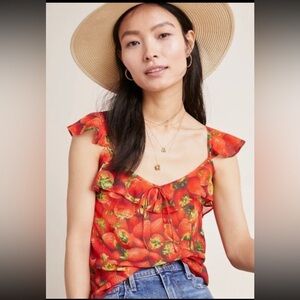 Anthropologie Strawberry Blouse